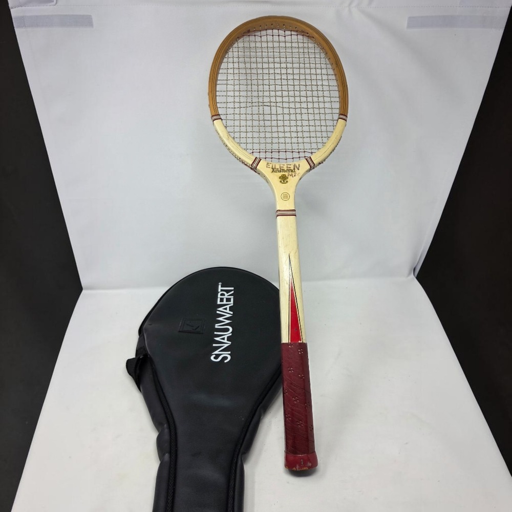 Vintage Magnan Aristocrat Wood Tennis Racket Racquet N Attleboro MA w Case Decor